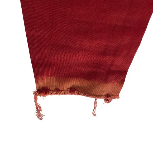 Paige Red Distressed Hoxton Ankle Skinny Jeans Size 30 - Picture 5 of 7